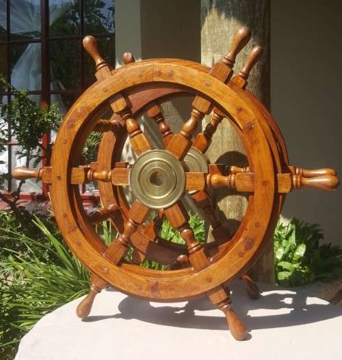 Wine Racks YOUR OWN PIRATES DOUBLE WOODEN SHIPS WHEEL WINE RACK was
